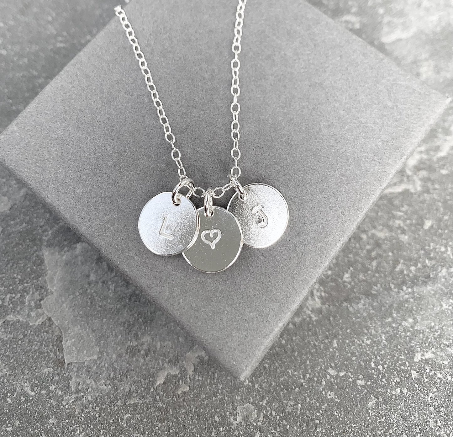 Sterling silver initials necklace