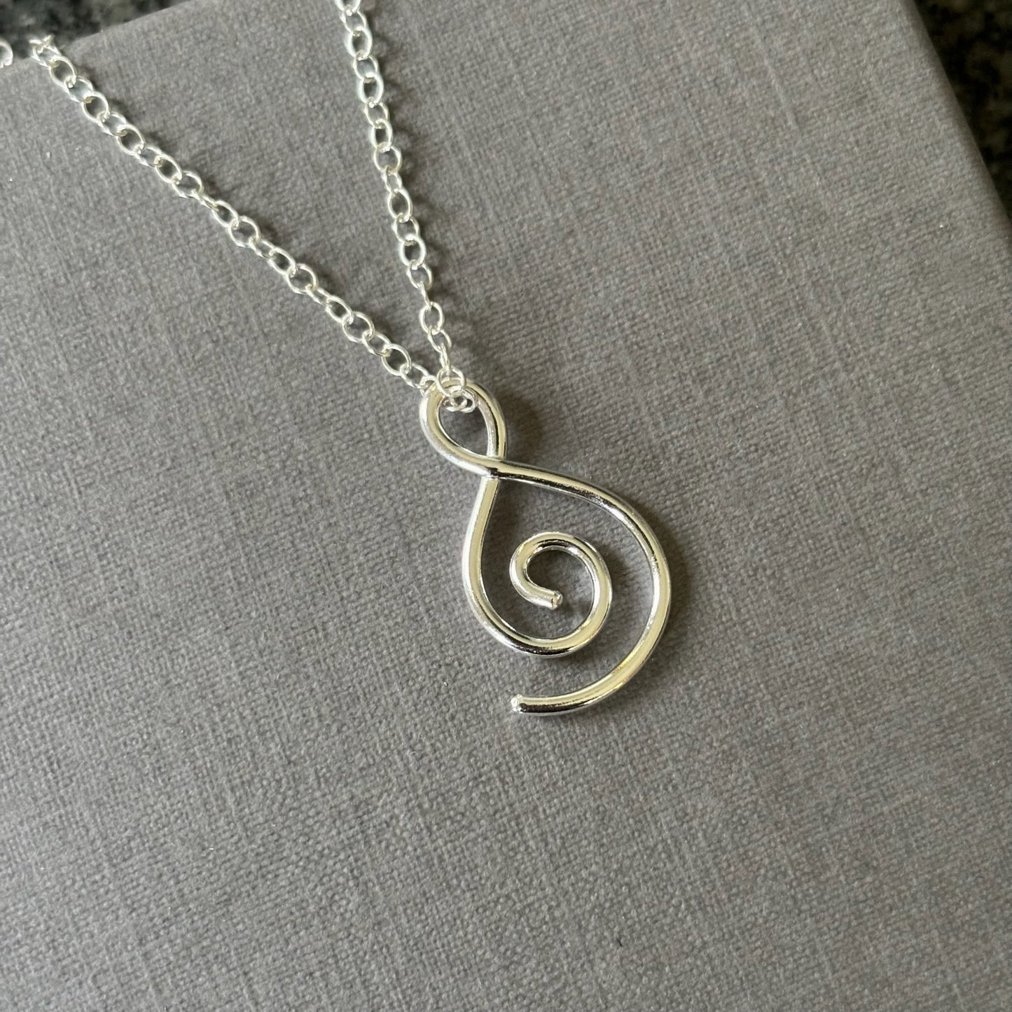 Spirit necklace, sterling silver spiral necklace