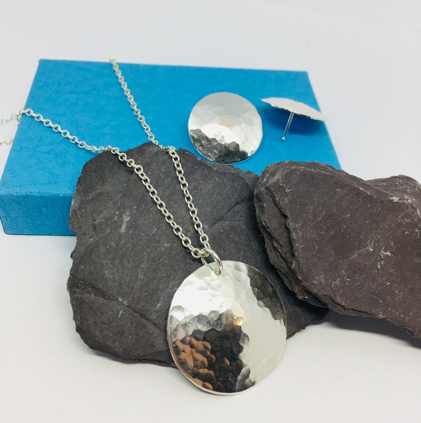 Sterling silver disc jewellery set