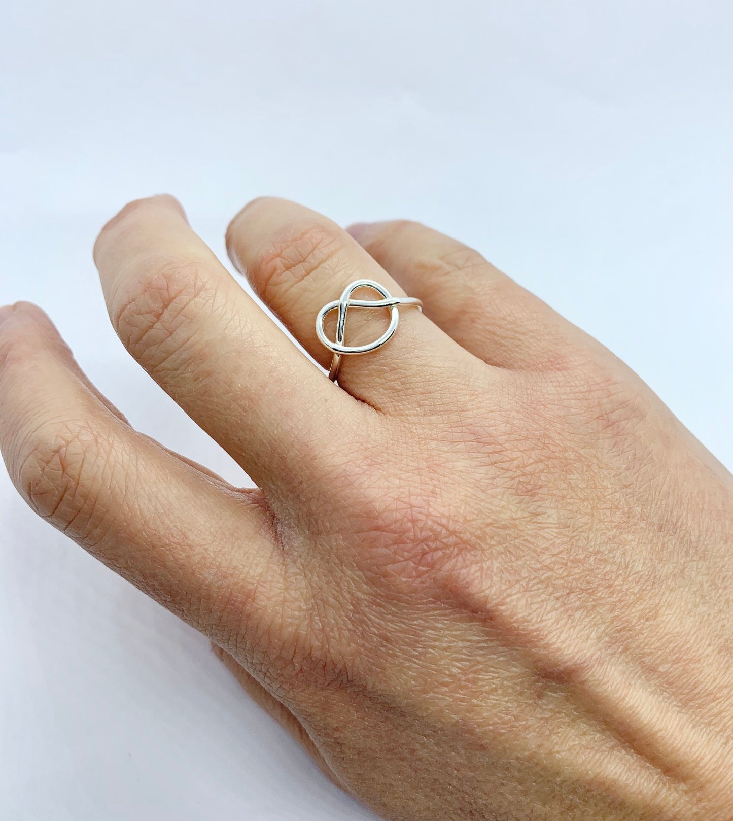 Sterling silver love knot ring, Celtic knot ring