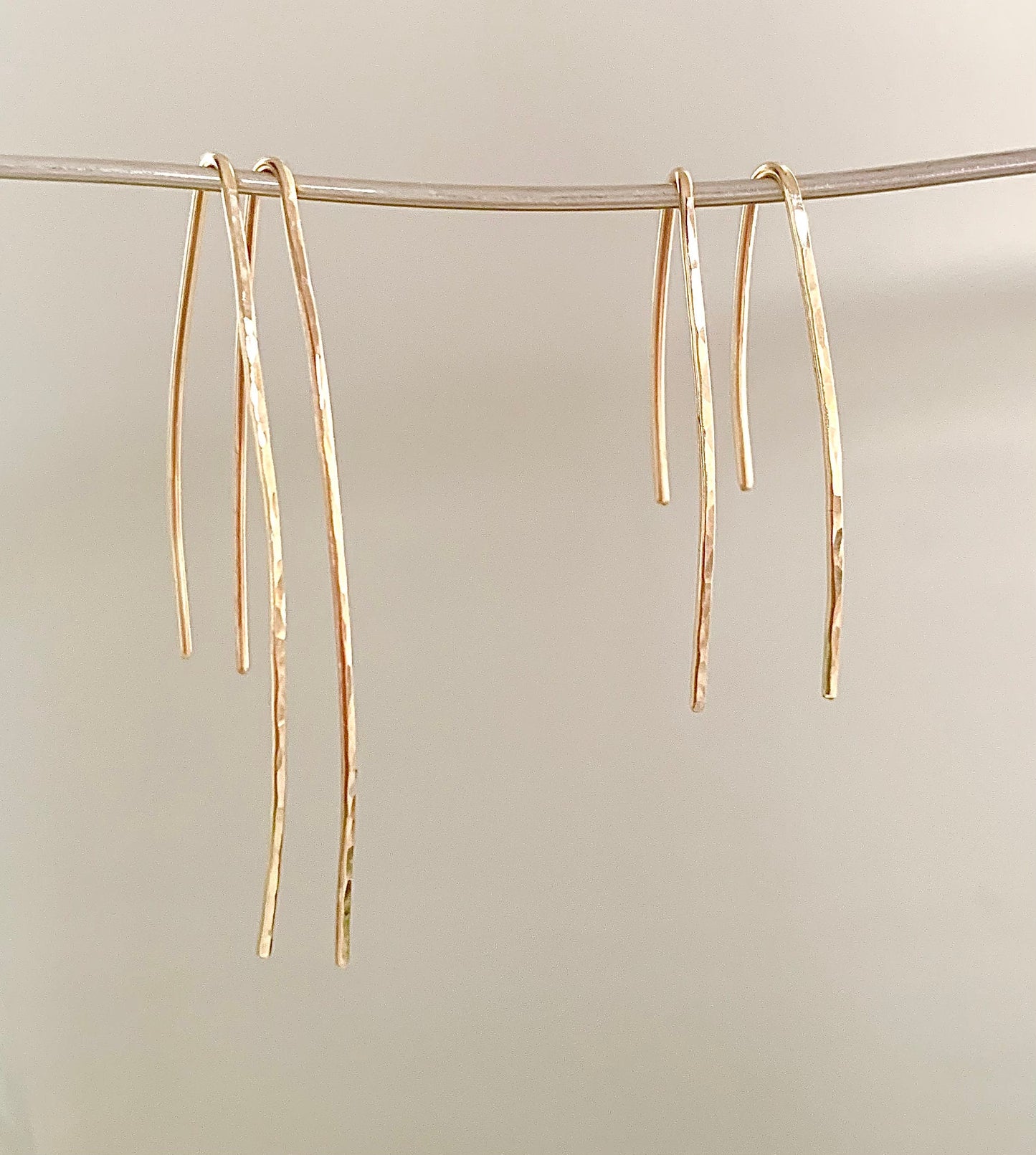 Gold hook earrings