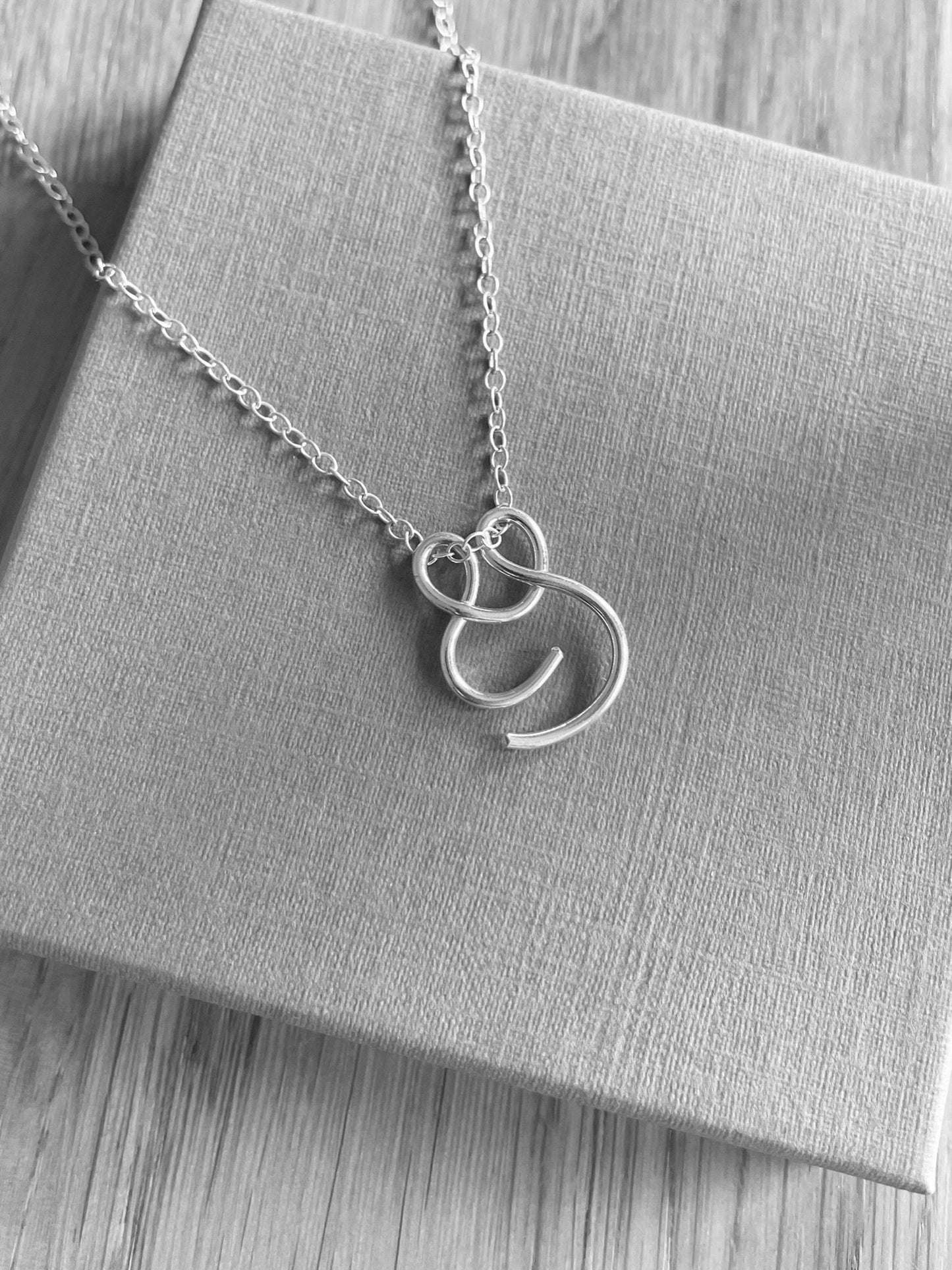 Silver friendship necklace, couples necklace