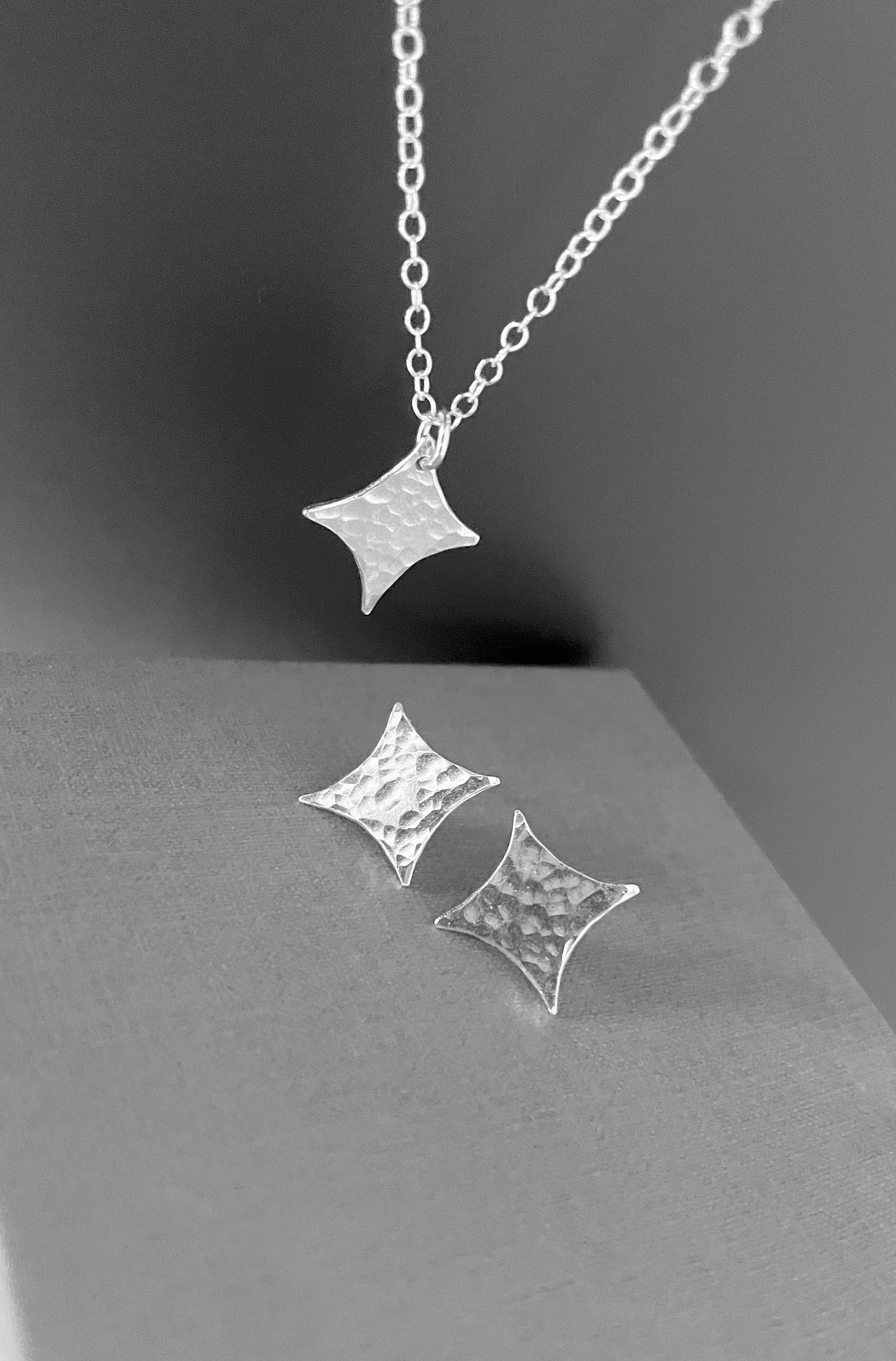 Silver North Star jewellery set