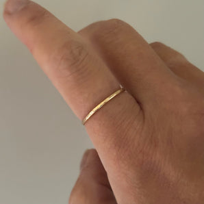 Hammered gold stacking ring