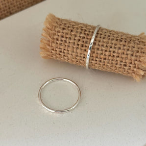 Hammered sterling silver stacking ring