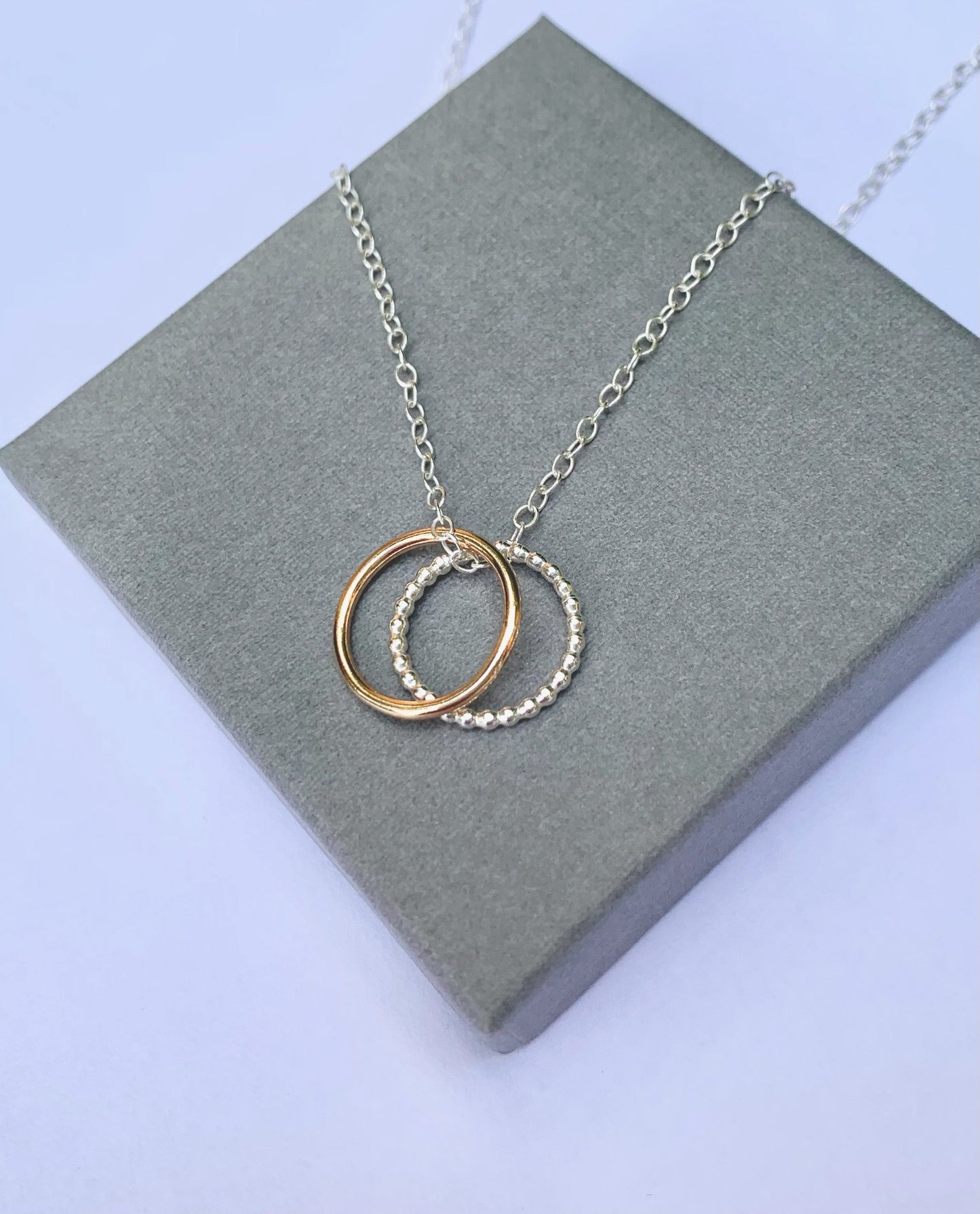 Gold and silver circles necklace