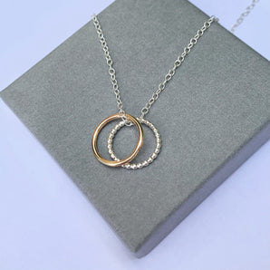 Gold and silver circles necklace