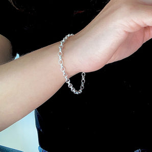 Silver chain bracelet, silver links bracelet, sterling silver chain bracelet, adjustable chain bracelet,