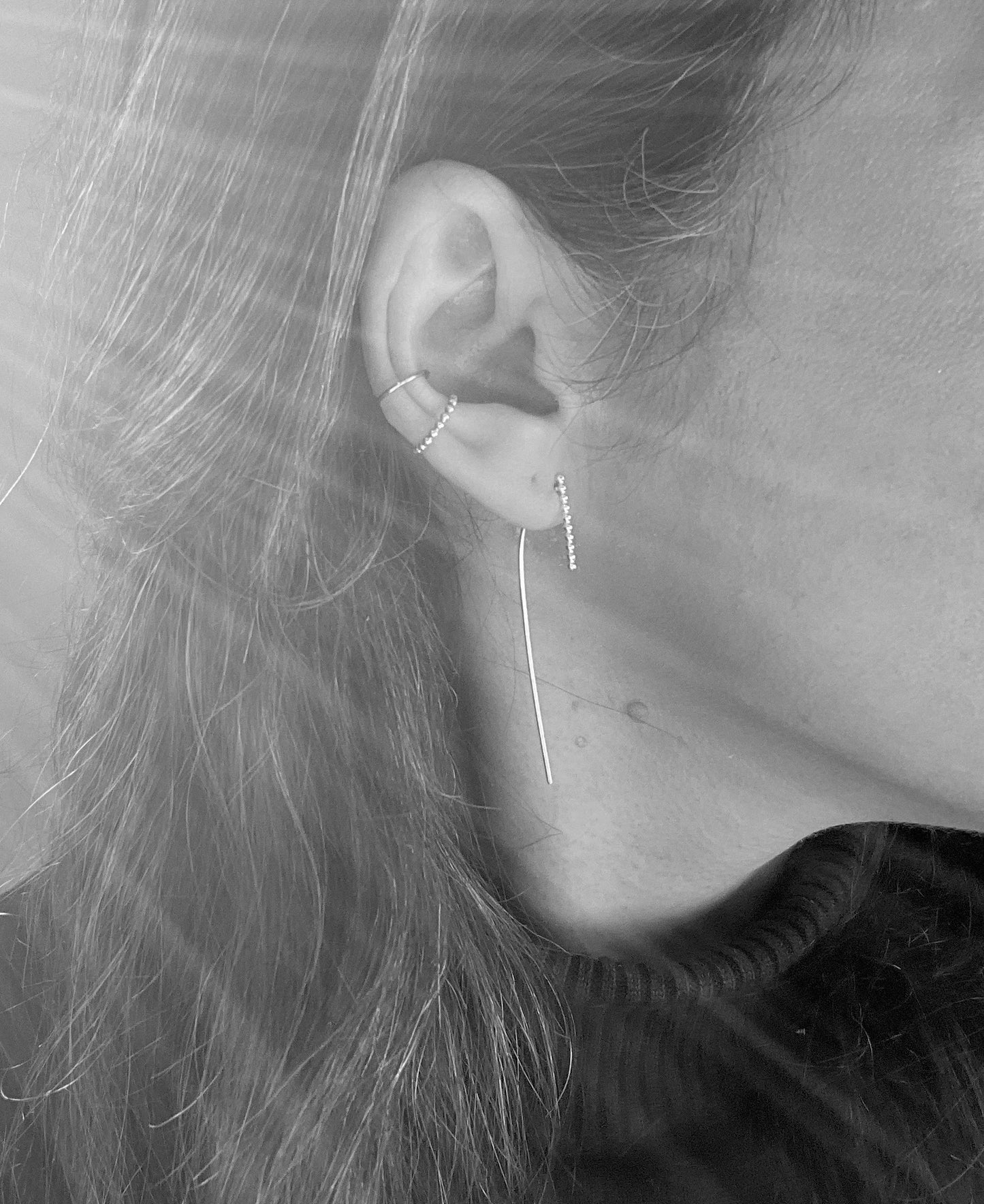 Sterling silver thread through earrings