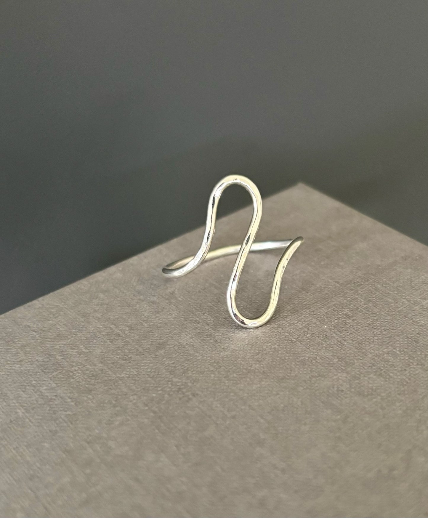 Silver Ebb and Flow ring, silver wave ring
