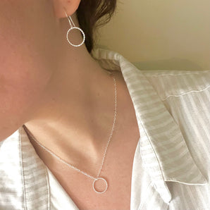 Beaded sterling silver jewellery set