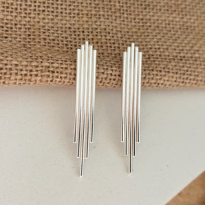 Large Art Deco earrings in sterling silver