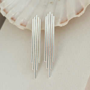 Large Art Deco earrings in sterling silver