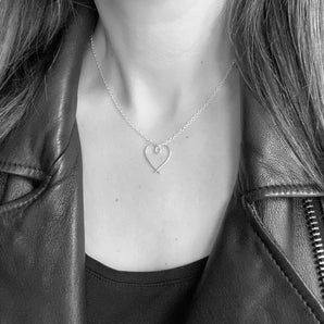 Small silver heart necklace