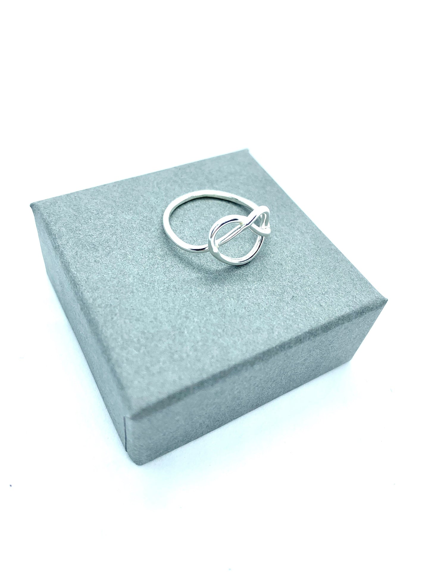 Sterling silver love knot ring, Celtic knot ring