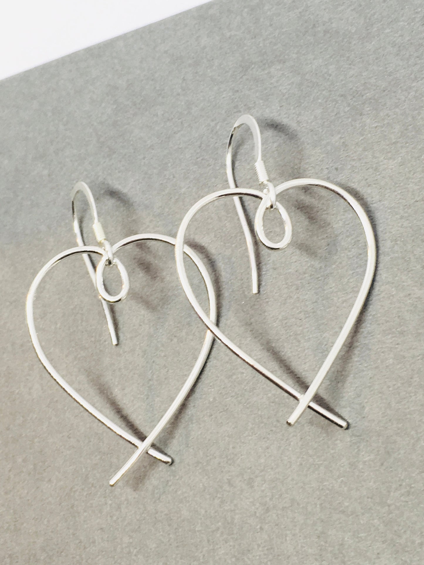 Large silver heart earrings