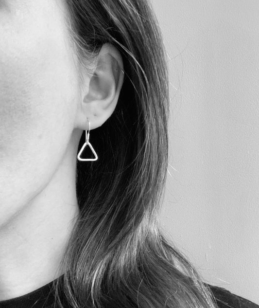 Sterling silver triangle earrings