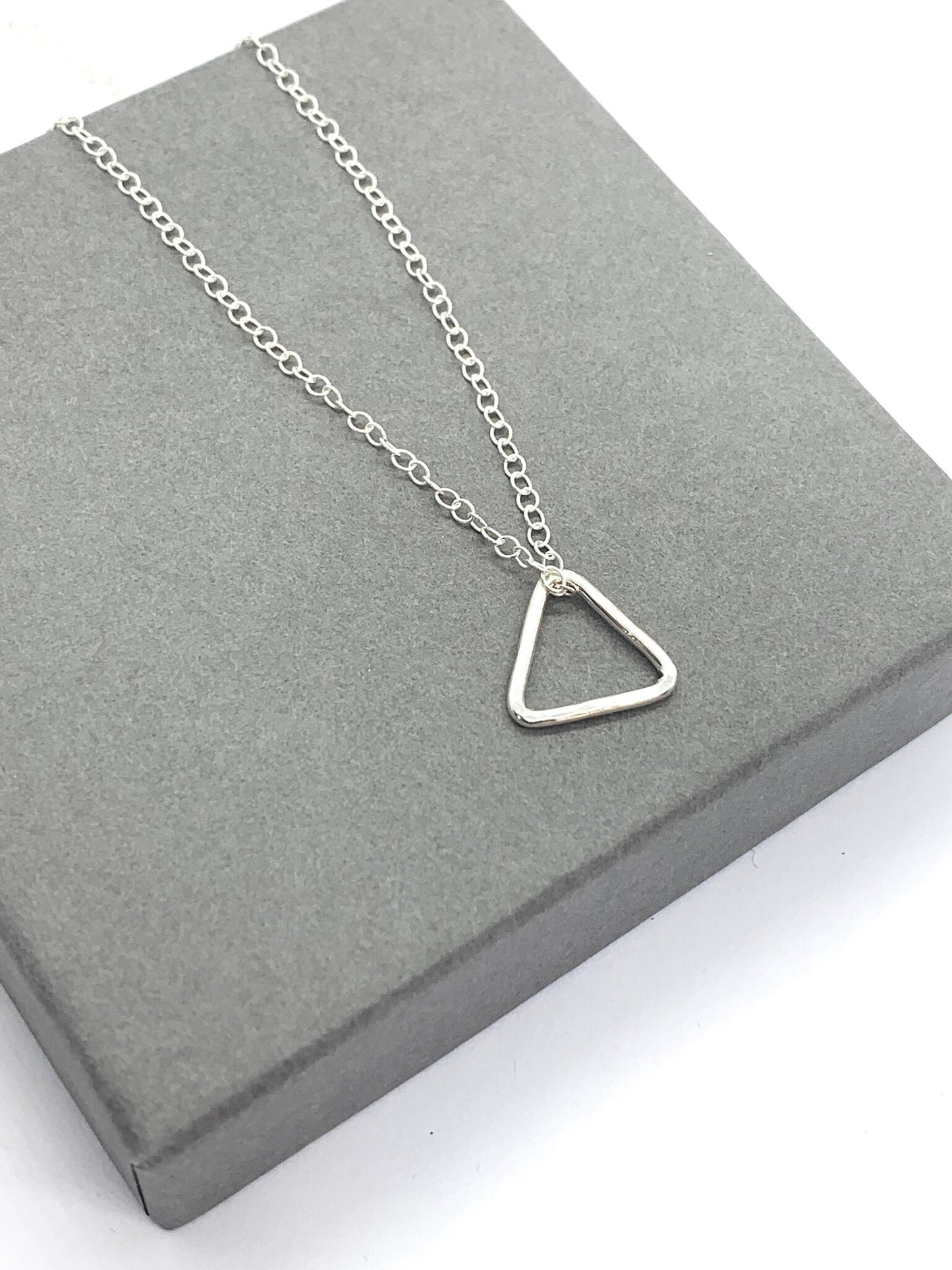 Sterling silver triangle necklace