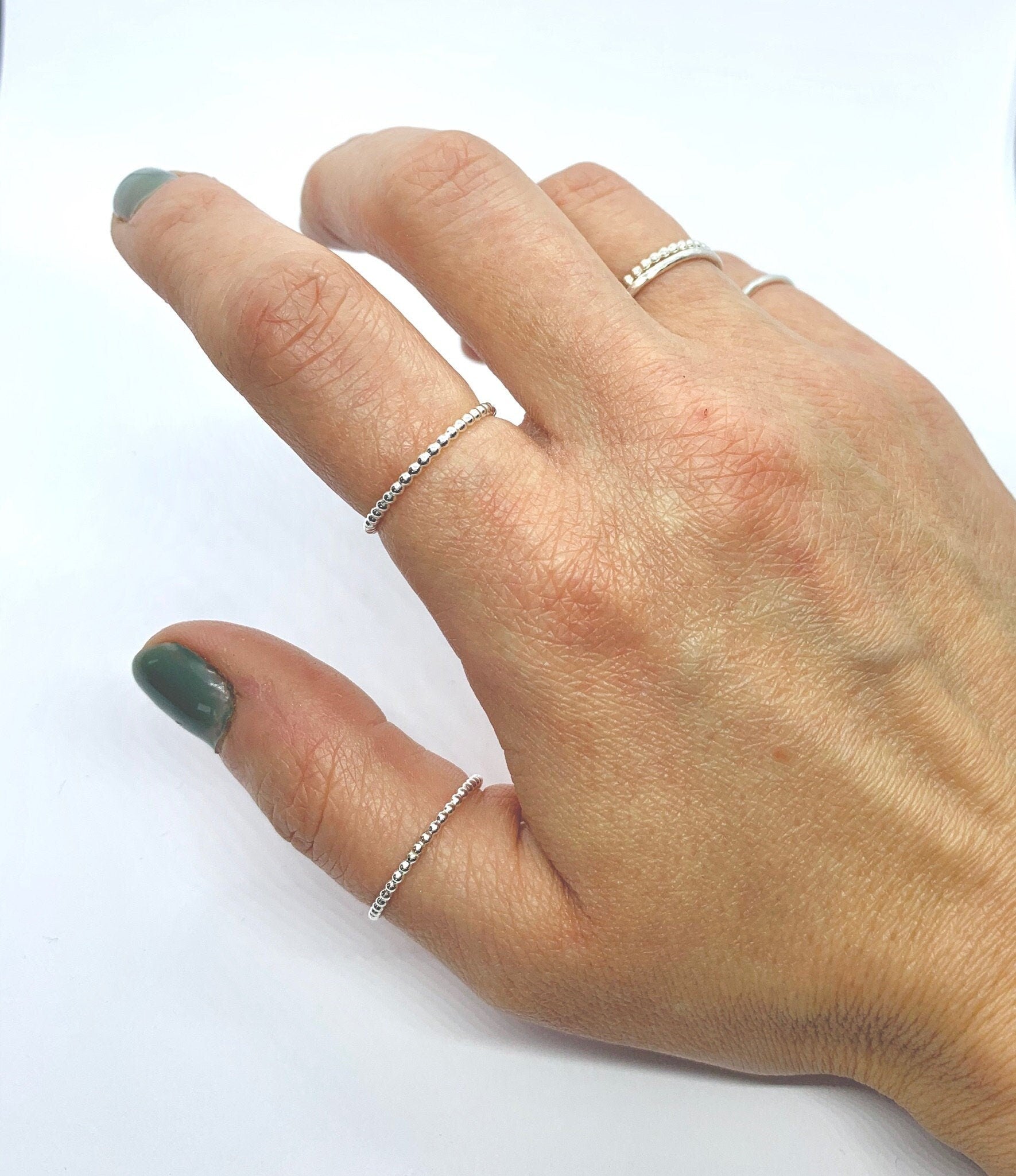 Delicate silver stacking ring