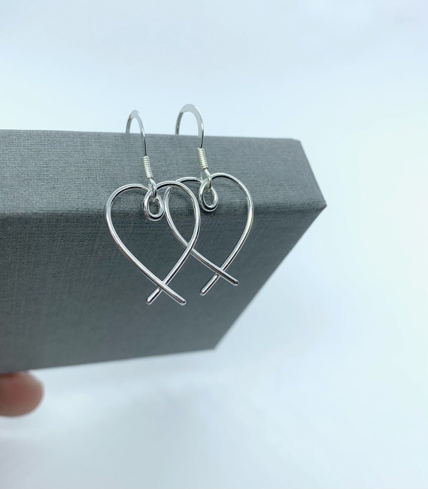 Small silver heart earrings