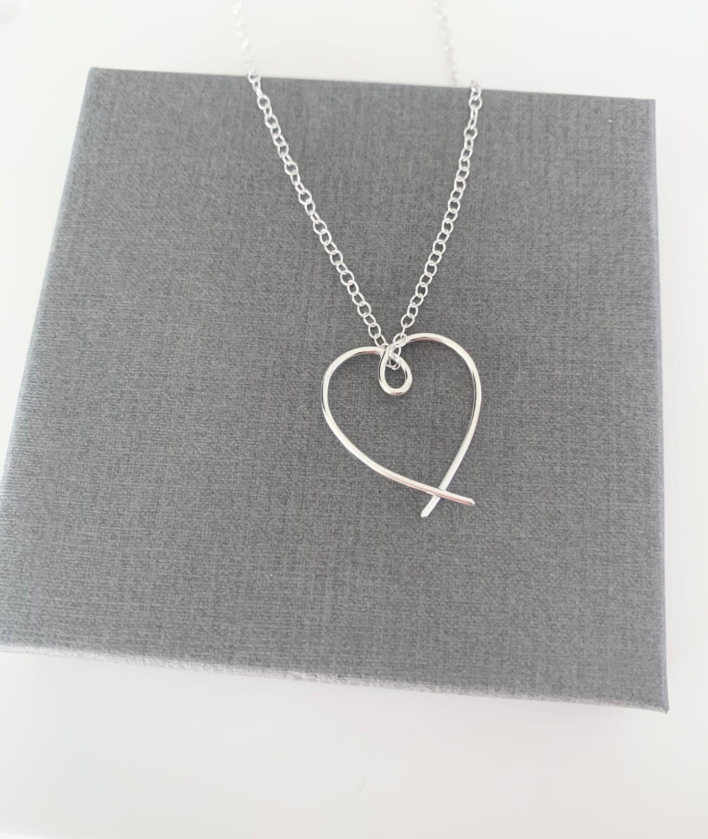 Small silver heart necklace