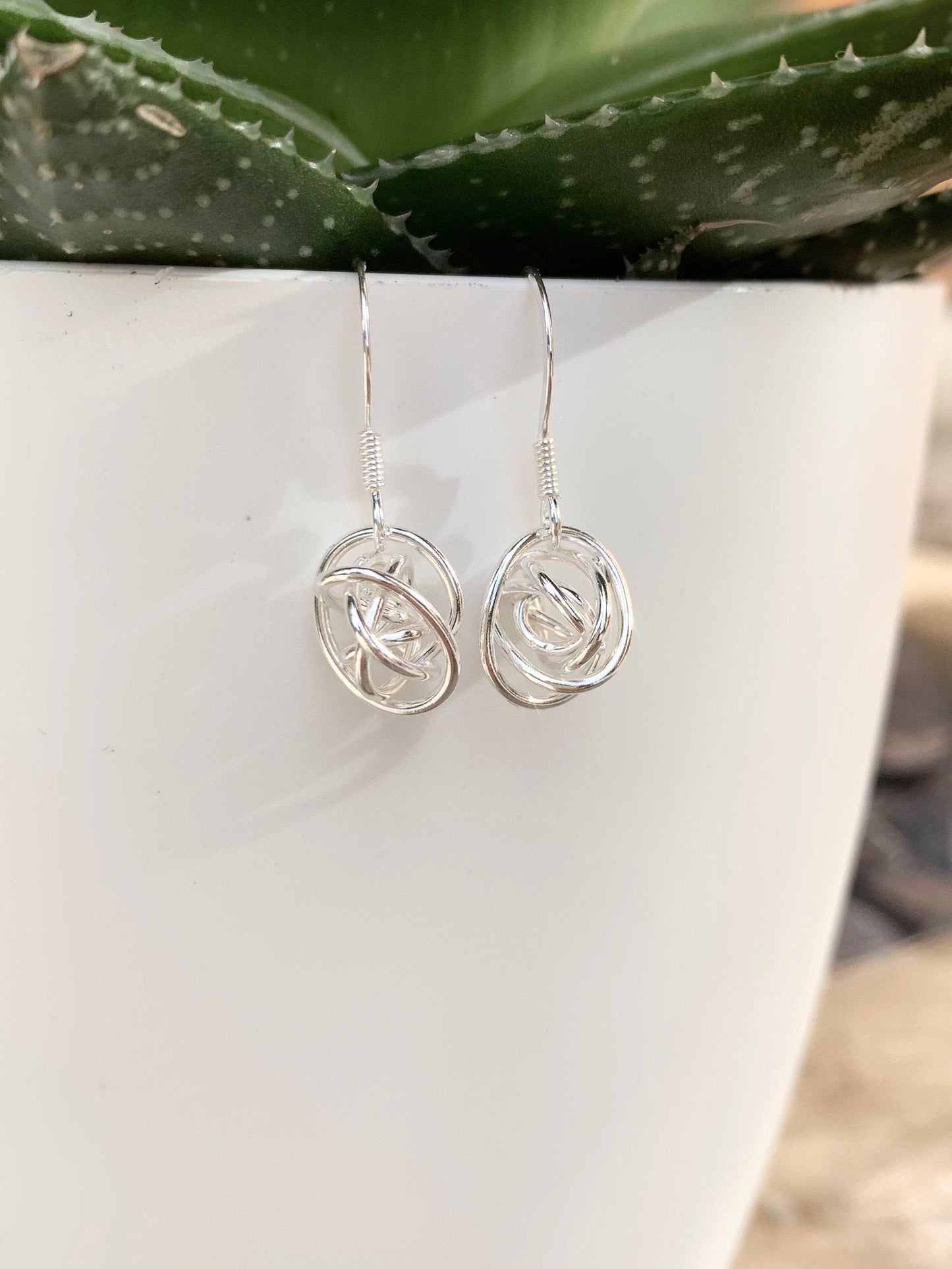 Sterling silver knot earrings
