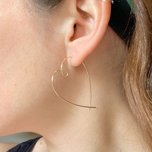 Gold heart earrings