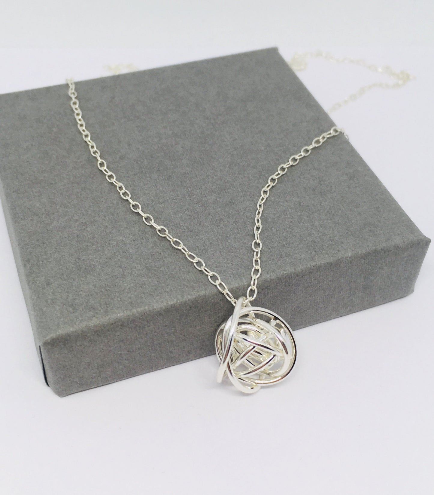 Sterling silver knot necklace