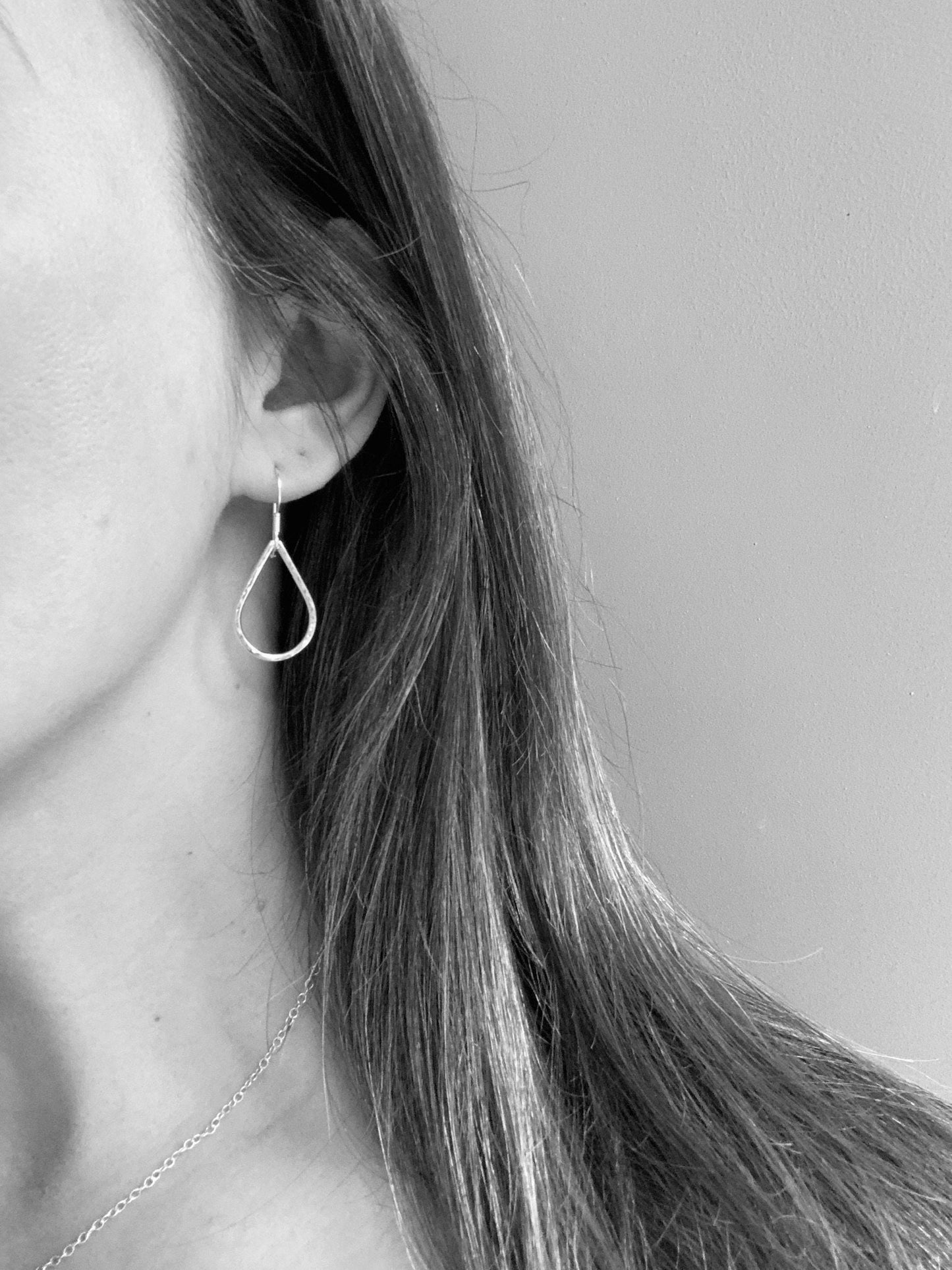 Silver teardrop earrings, large teardrop earrings