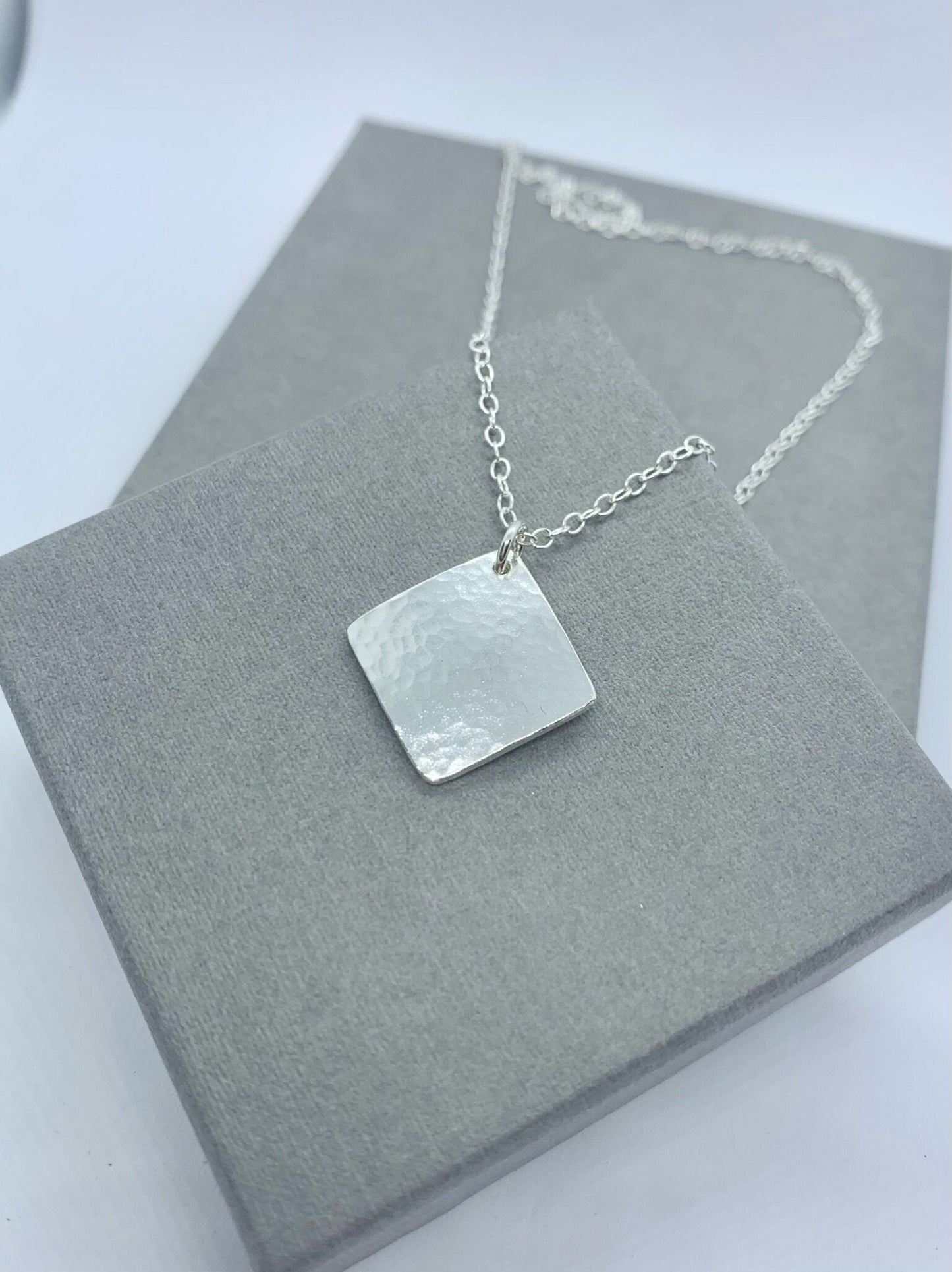 Sterling silver square necklace