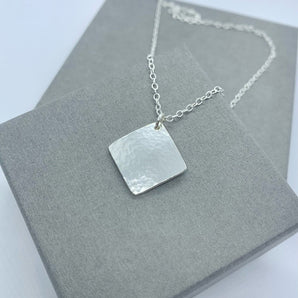 Sterling silver square necklace