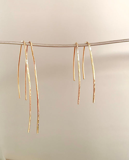 Gold hook threader earrings 