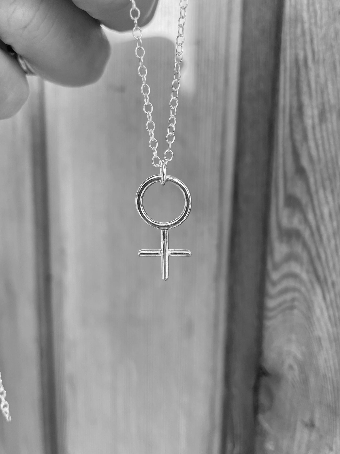 Sterling silver female symbol necklace 