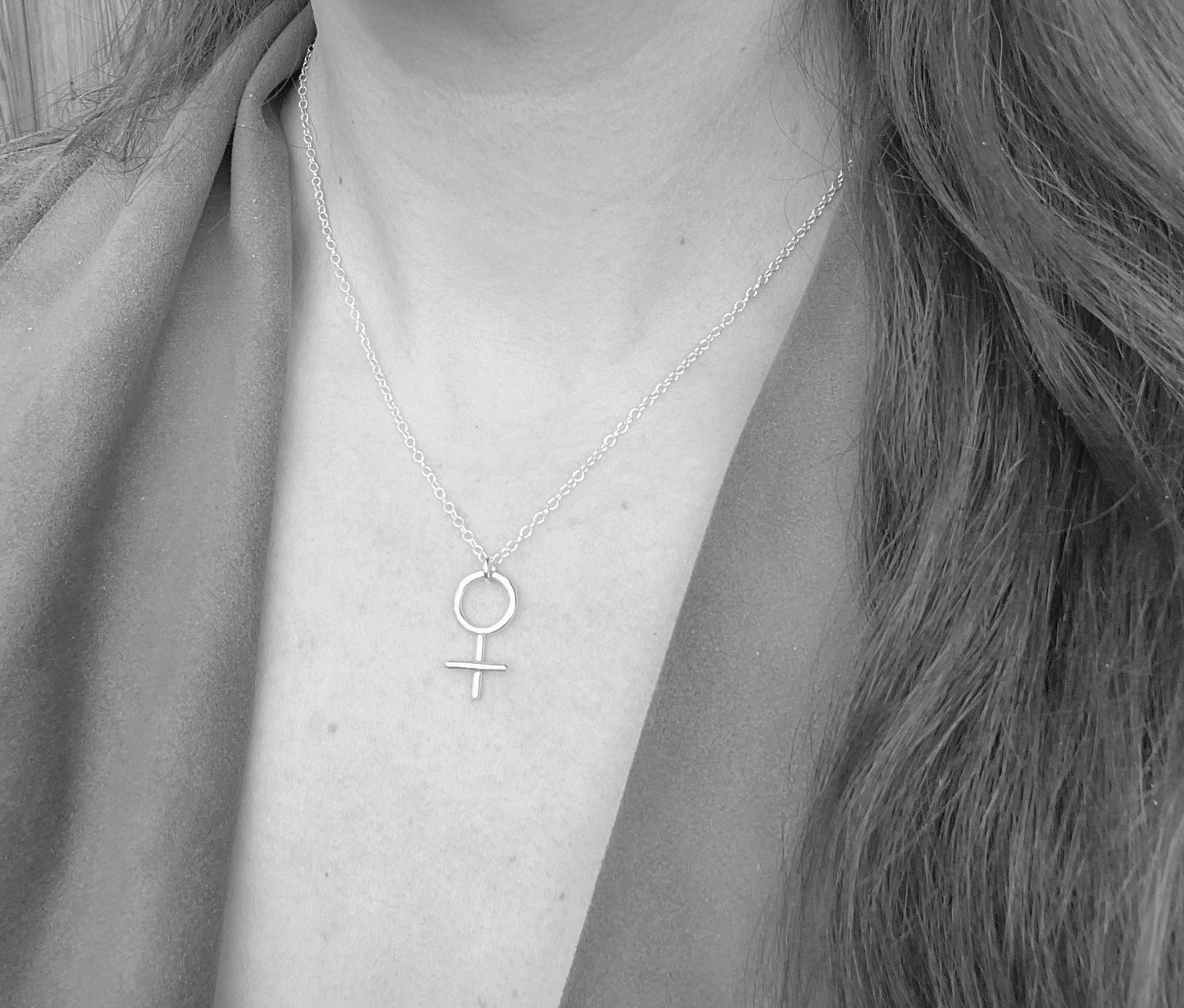 Silver female symbol necklace 