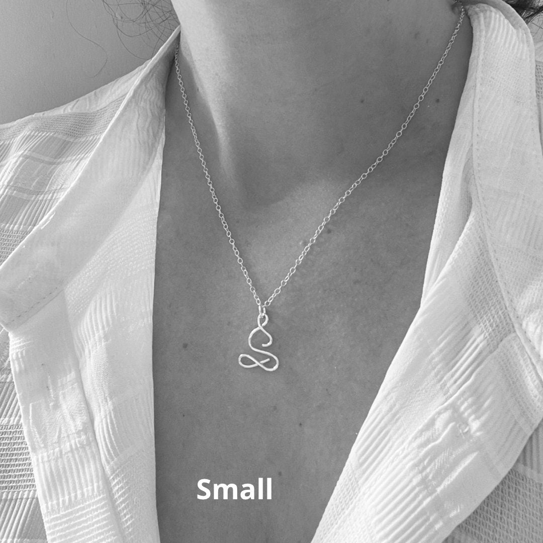 Sterling silver yoga necklace, yoga pose necklace