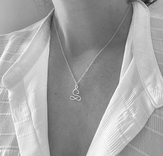 Sterling silver yoga necklace, yoga pose necklace