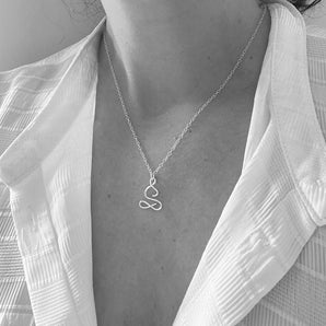Sterling silver yoga necklace, yoga pose necklace
