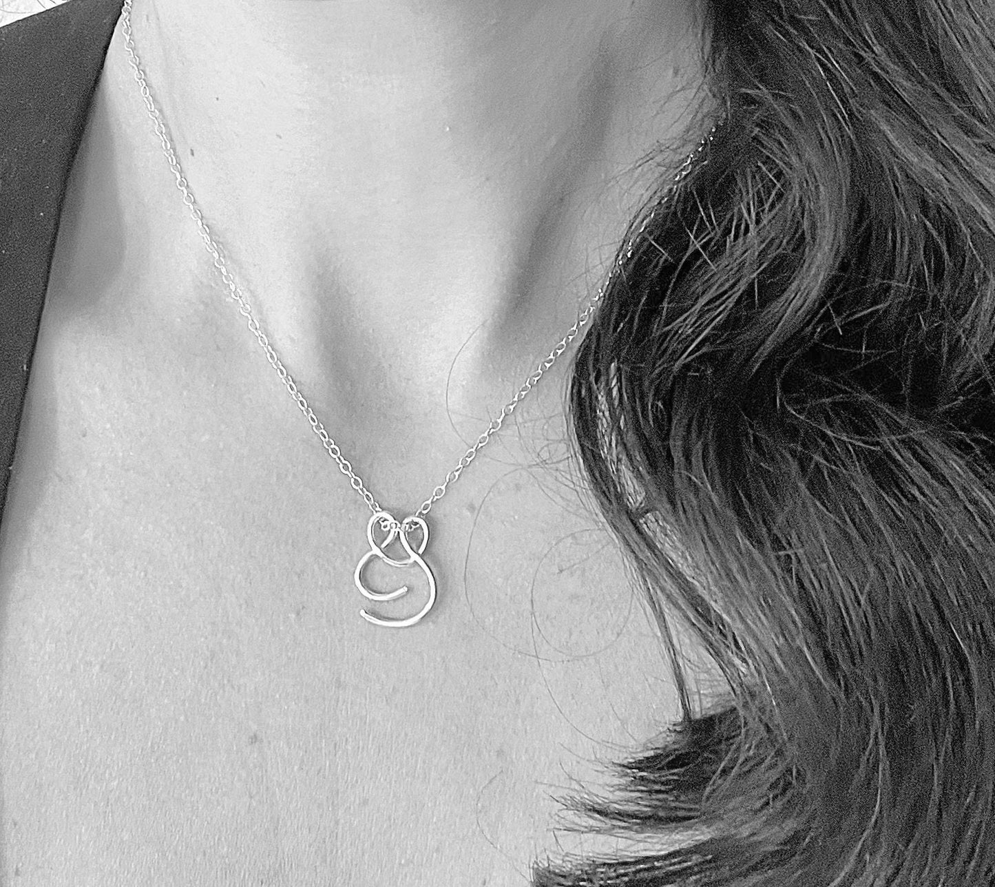 Silver friendship necklace, couples necklace