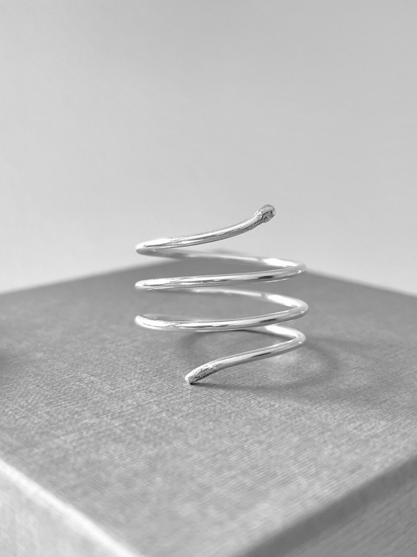 Sterling silver snake ring, silver wrap around ring