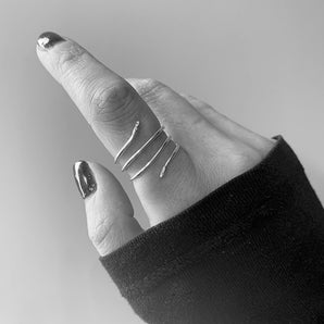 Sterling silver snake ring, silver wrap around ring