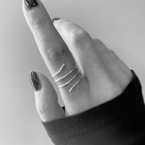 Sterling silver snake ring, silver wrap around ring