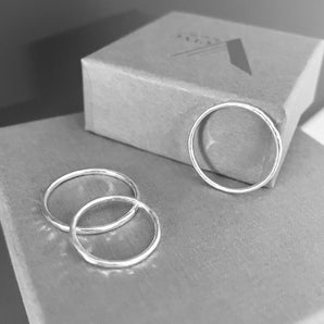 Hammered sterling silver stacking ring