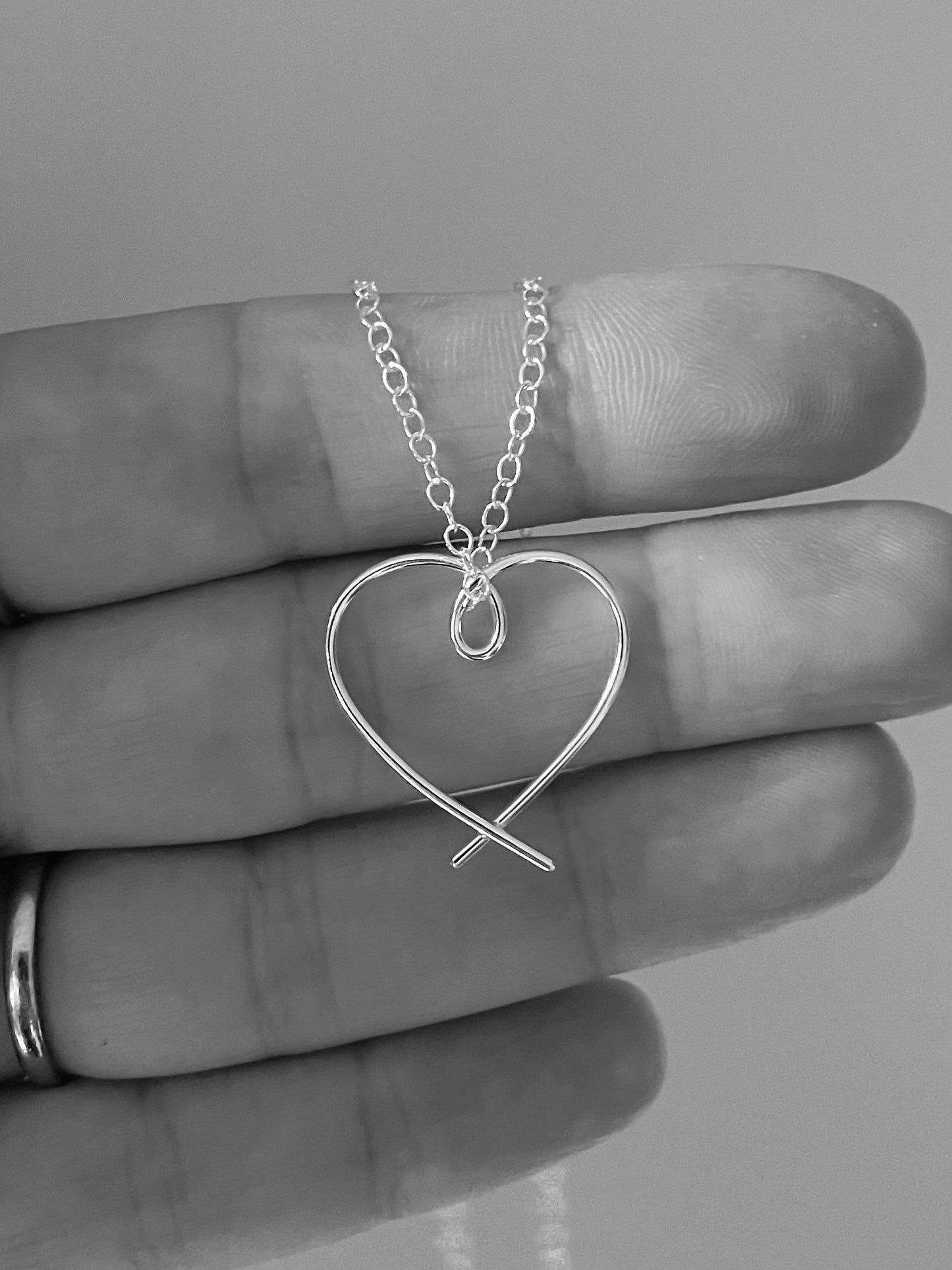 Small silver heart necklace