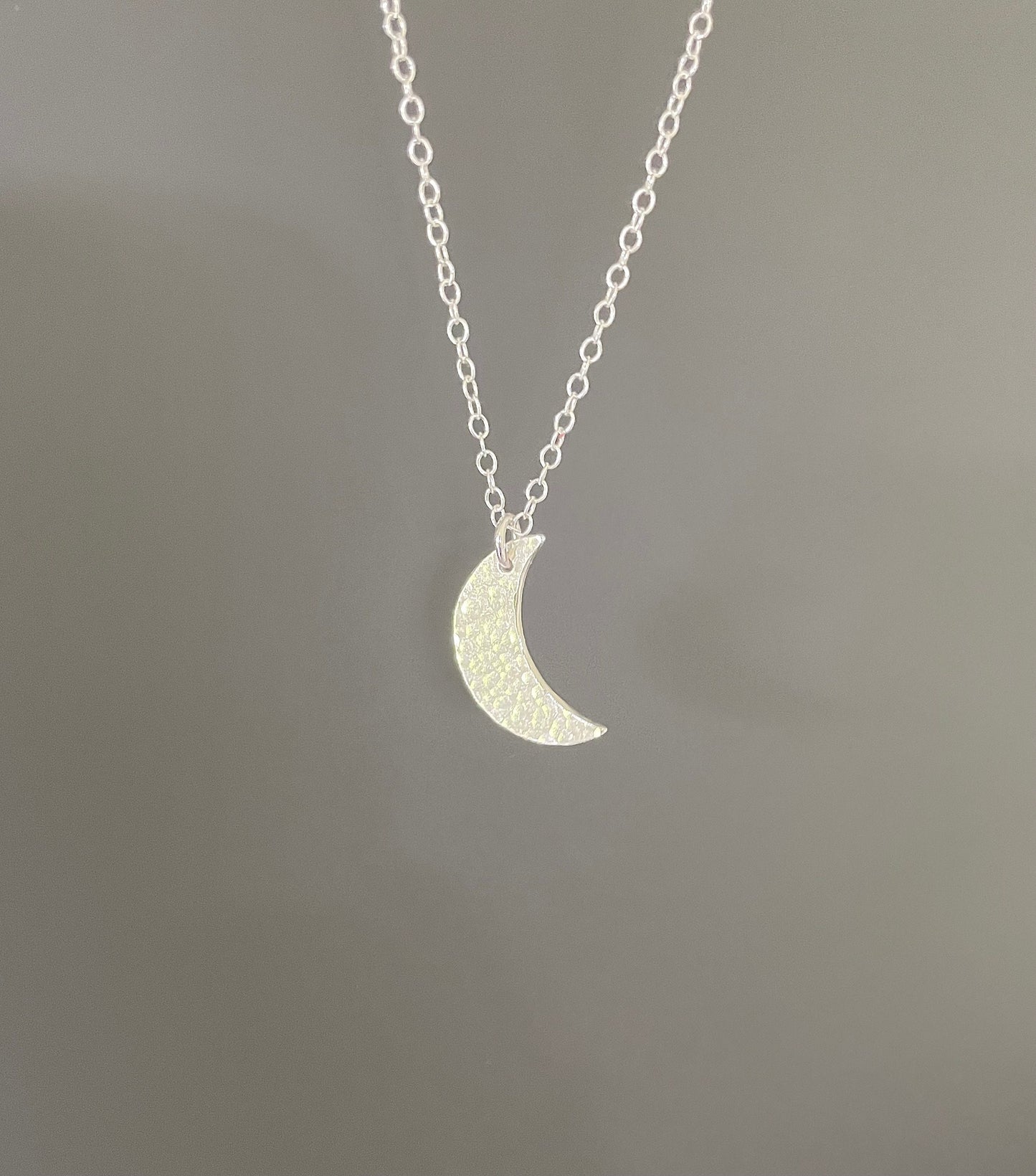 Sterling silver crescent moon necklace